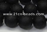 CAG6741 15 inches 10mm round black pilates agate beads