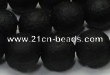 CAG6742 15 inches 12mm round black pilates agate beads