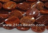 CAG677 15.5 inches 13*18mm twisted oval natural fire agate beads