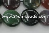 CAG6773 15.5 inches 18mm flat round Indian agate beads wholesale