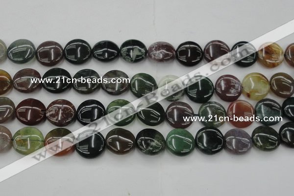 CAG6773 15.5 inches 18mm flat round Indian agate beads wholesale