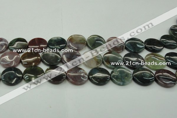 CAG6774 15.5 inches 20mm flat round Indian agate beads wholesale