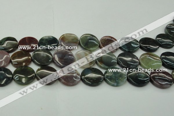 CAG6775 15.5 inches 25mm flat round Indian agate beads wholesale