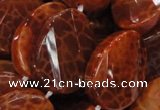 CAG678 15.5 inches 18*25mm twisted oval natural fire agate beads