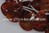 CAG679 15.5 inches 15*20mm faceted teardrop natural fire agate beads