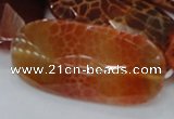 CAG681 15.5 inches 25*50mm faceted freeform natural fire agate beads