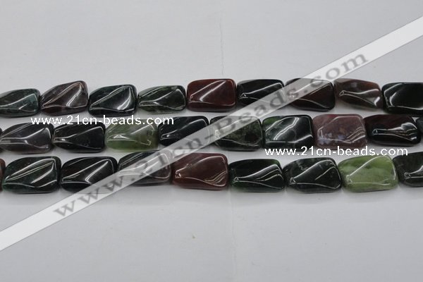 CAG6811 15.5 inches 18*25mm twisted rectangle Indian agate beads