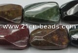 CAG6815 15.5 inches 18*25mm faceted & twisted rectangle Indian agate beads