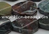 CAG6818 15.5 inches 18*25mm faceted & twisted octagon Indian agate beads