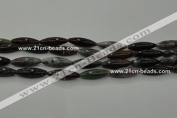 CAG6830 15.5 inches 10*30mm rice Indian agate beads wholesale