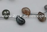 CAG6838 Top drilled 8*12mm flat teardrop Indian agate beads