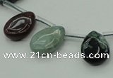 CAG6840 Top drilled 12*16mm flat teardrop Indian agate beads