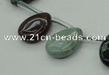 CAG6841 Top drilled 13*18mm flat teardrop Indian agate beads