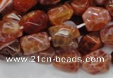 CAG687 15.5 inches 10*14mm nugget natural fire agate beads wholesale