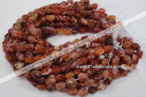 CAG687 15.5 inches 10*14mm nugget natural fire agate beads wholesale