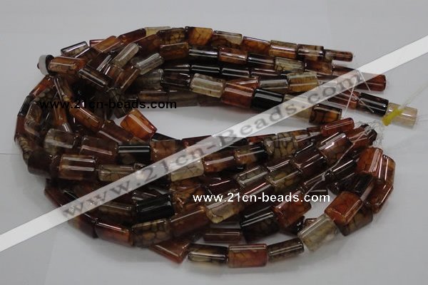 CAG688 15.5 inches 13*18mm rectangle dragon veins agate beads