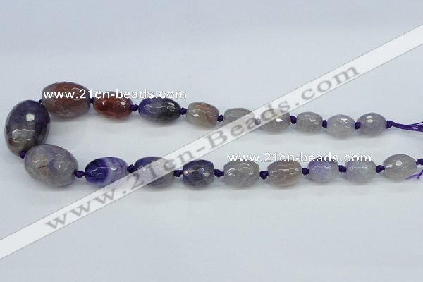 CAG6880 12*14mm - 22*30mm faceted drum dragon veins agate beads