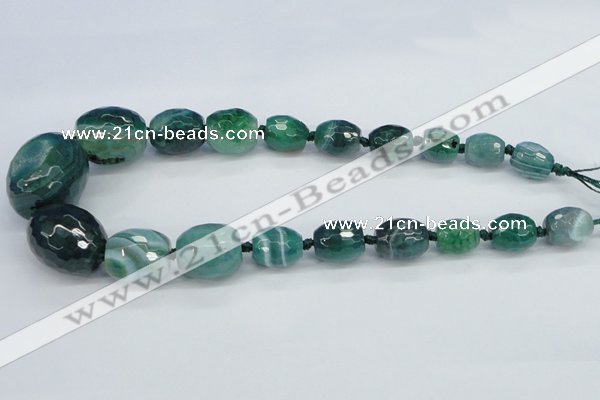 CAG6884 12*14mm - 25*30mm faceted drum dragon veins agate beads
