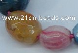 CAG6885 12*14mm - 25*30mm faceted drum dragon veins agate beads