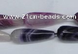 CAG6892 15.5 inches 10*30mm faceted teardrop line agate beads