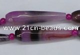 CAG6902 15.5 inches 10*40mm faceted teardrop line agate beads