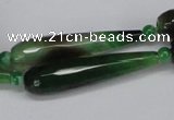 CAG6904 15.5 inches 10*40mm faceted teardrop line agate beads