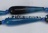 CAG6905 15.5 inches 10*40mm faceted teardrop line agate beads