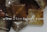 CAG691 15.5 inches 20*20mm rhombic dragon veins agate beads