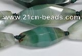 CAG6912 15.5 inches 13*35mm - 15*45mm faceted rice line agate beads