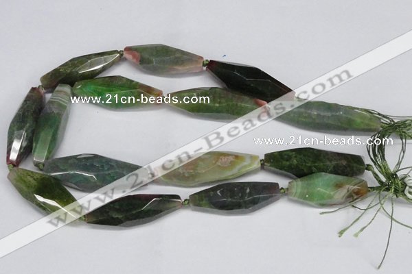 CAG6913 15.5 inches 14*45mm - 16*52mm faceted rice line agate beads