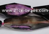 CAG6915 15.5 inches 18*65mm faceted rice line agate beads