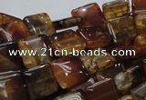 CAG693 15.5 inches 12*12mm square dragon veins agate beads