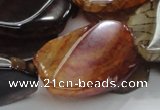 CAG696 15.5 inches 22*32mm twisted freeform dragon veins agate beads