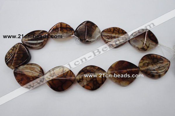 CAG697 15.5 inches 30*35mm freeform dragon veins agate beads