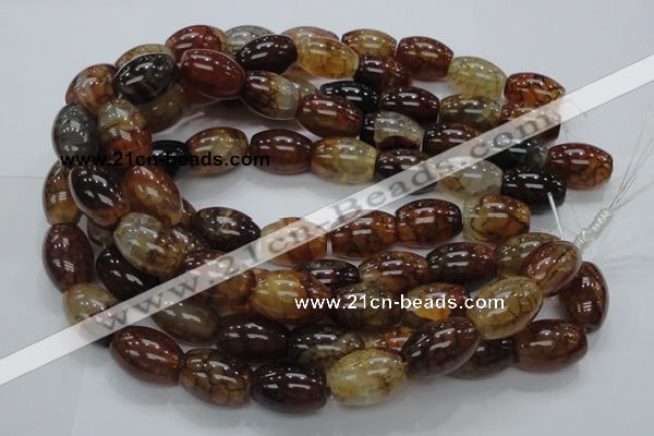 CAG700 15.5 inches 18*25mm rice dragon veins agate beads wholesale