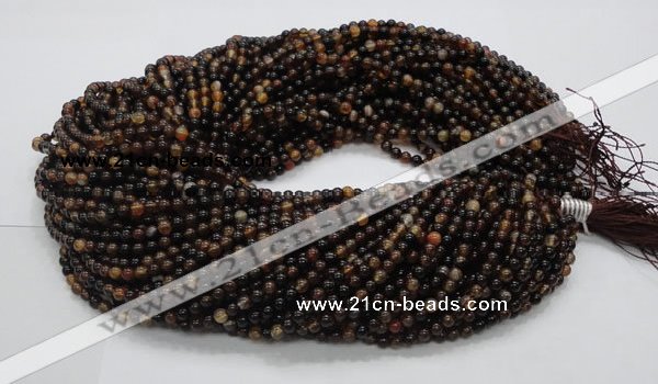 CAG701 15.5 inches 4mm round dragon veins agate beads wholesale