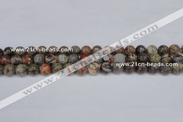 CAG7012 15.5 inches 8mm faceted round ocean agate gemstone beads