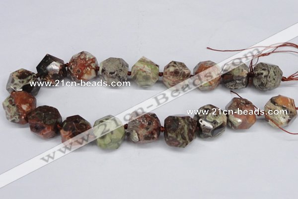 CAG7025 15.5 inches 18*22mm faceted nuggets ocean agate beads