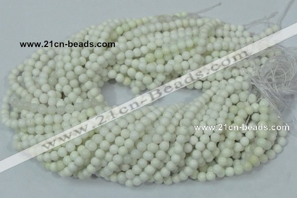 CAG705 15.5 inches 6mm round white agate gemstone beads wholesale