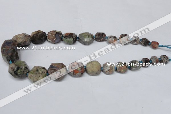 CAG7056 15.5 inches 8*10mm - 20*30mm faceted nuggets ocean agate beads