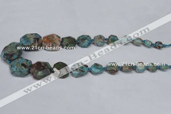 CAG7057 15.5 inches 8*10mm - 20*30mm faceted nuggets ocean agate beads