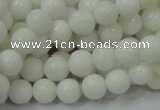 CAG706 15.5 inches 8mm round white agate gemstone beads wholesale