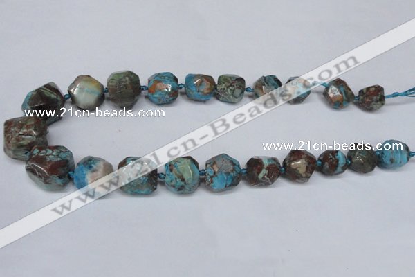CAG7060 15.5 inches 14*16mm - 20*22mm faceted nuggets ocean agate beads