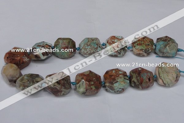 CAG7065 15.5 inches 16*25mm faceted nuggets ocean agate beads