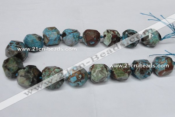 CAG7068 15.5 inches 18*22mm faceted nuggets ocean agate beads