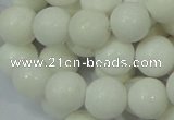 CAG707 15.5 inches 12mm round white agate gemstone beads wholesale