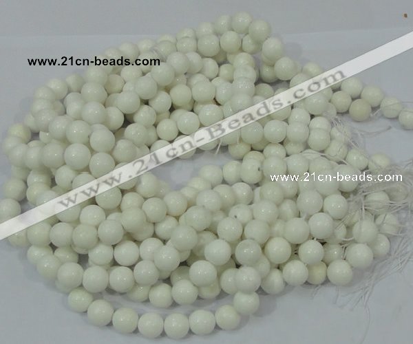 CAG707 15.5 inches 12mm round white agate gemstone beads wholesale