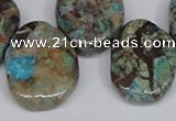 CAG7071 Top drilled 20*30mm - 25*35mm freeform ocean agate beads