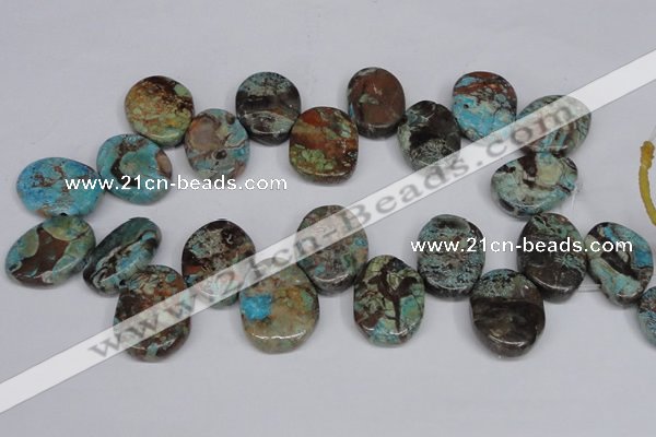 CAG7071 Top drilled 20*30mm - 25*35mm freeform ocean agate beads