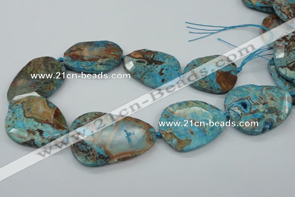 CAG7072 15.5 inches 30*40mm - 35*50mm faceted freeform ocean agate beads